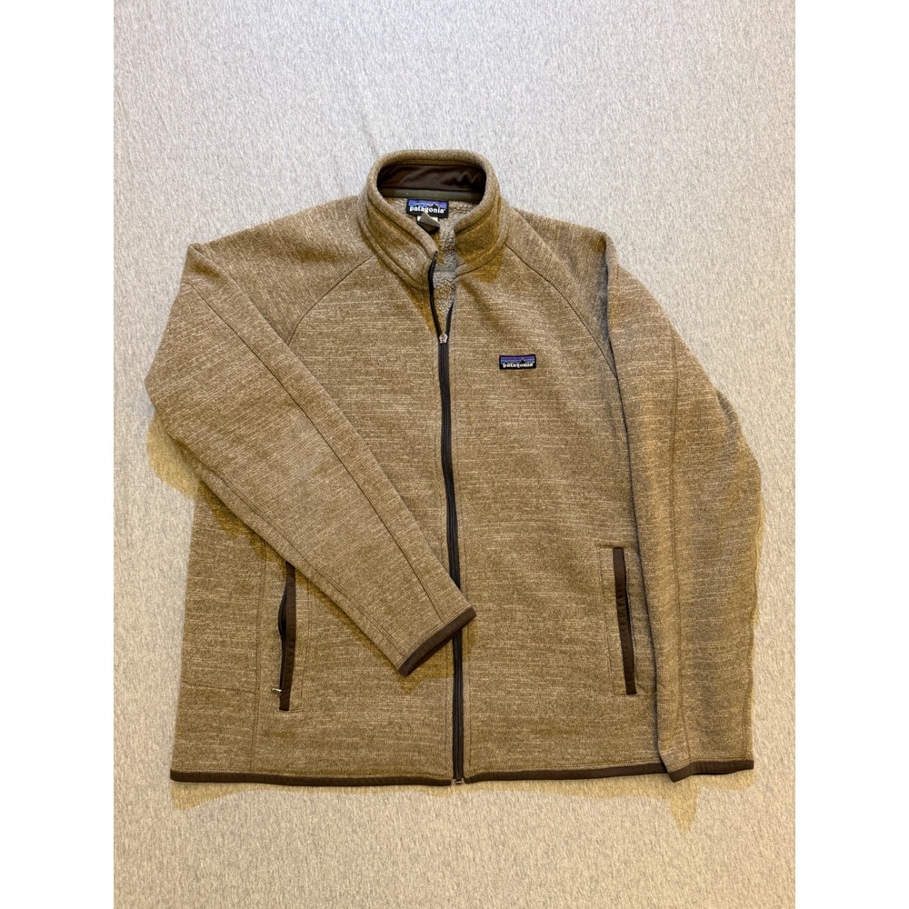 Patagonia Better Sweater Full Zip Fleece Jacket Mens Large Brown Tan *flaw*